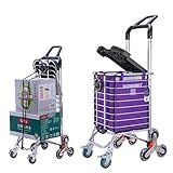 ● Robustes, stabiles, langlebiges Design, robuste Räder, einklappbarer Einkaufswagen für Ihr Zuhause.