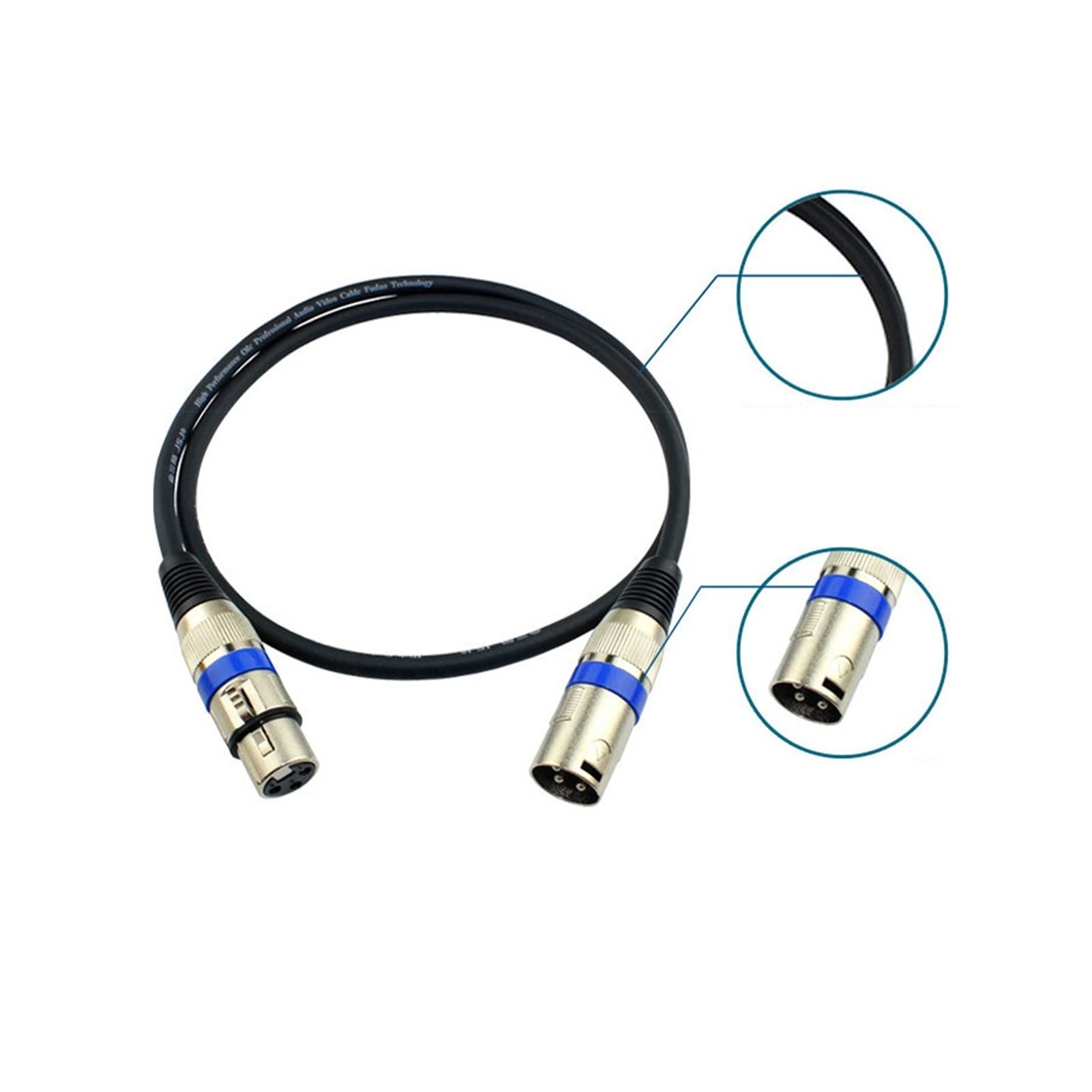 Demasiado XLR kabel mikrofonowy kable krosowe 3-pinowe XLR męskie do XLR żeńskie ciemne kable mikrofonowe kompatybilne z systemami głośnikowymi płyty miksujące przedwzmacniacze (kolor: 30 m)