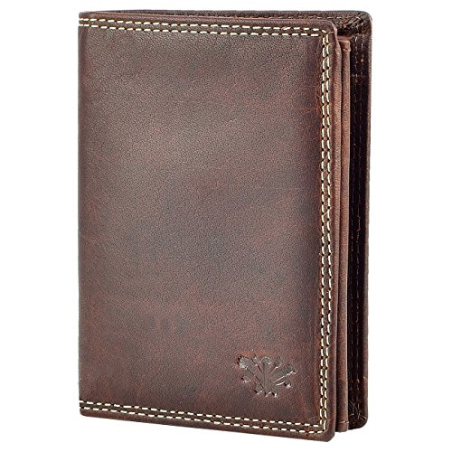 Preisvergleich Produktbild FEYNST Leder Herren Geldbörse Portemonnaie Brieftasche Geldbeutel Kreditkartenetui Herrengeldbörse Ledergeldbörse