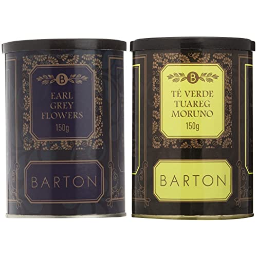Barton Earl Grey Flowers   Hojas partidas de Té negro, 150 gr & Té Verde Tuareg Moruno   150 gr