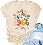 Women 60th Birthday Shirts Vintage 1966 T Shirt Sixty Birthday Party Tee 60 Years Old Birthday Gifts Short Sleeve Top
