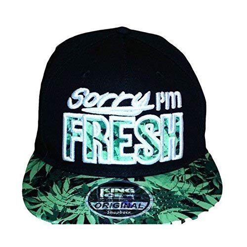 Gorra con visera plana de King Ice, con diseño de plantas de marihuana, unisex SORRY IM FRESH Taille unique