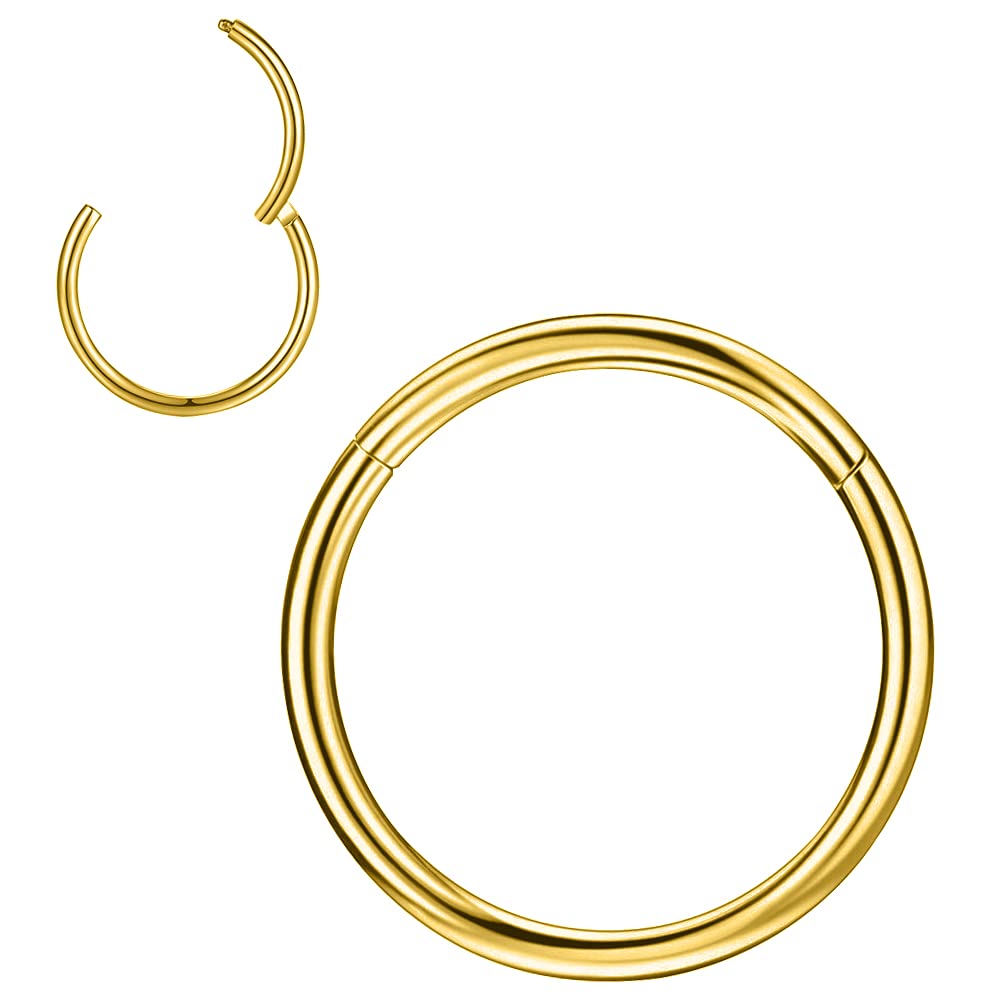 Earring, Cartilage Tragus Helix, Creole, Stainless Steel Nose Ring, Nose Piercing, Helix Cone, Septum Jewellery, 20 g 18 g 16 g, 6/7/8/9/10 mm, Silver/Gold/Rose Gold, 1 Piece, Stainless-image-15