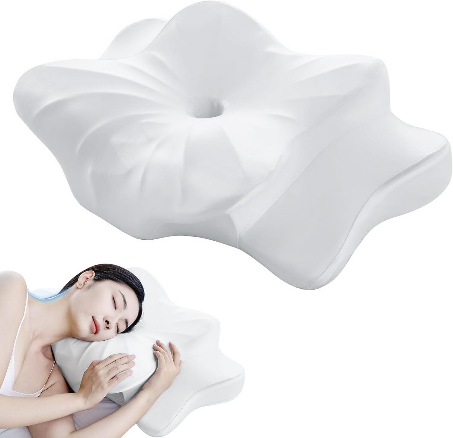 未開封枕 低反発 首が痛くならない幅64cm×奥行40cm ホワイト Amazon｜枕 首が痛くならない いひき対策 低反発枕 高さ調整可【人間