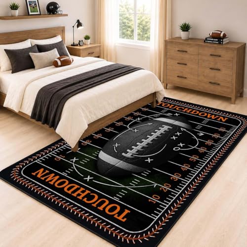 Tapete decorativo de fútbol 5'x7' antideslizante lavable miniatura 4