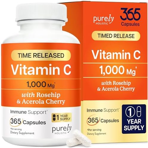 Vitamin C 1000mg | Immune Support | Timed-Release Capsules | 1 Ye...