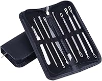 Vista 1 de Kit de herramientas para eliminar puntos negros, kit de 9 piezas, herramienta profesional de extracción de espinillas de acero inoxidable