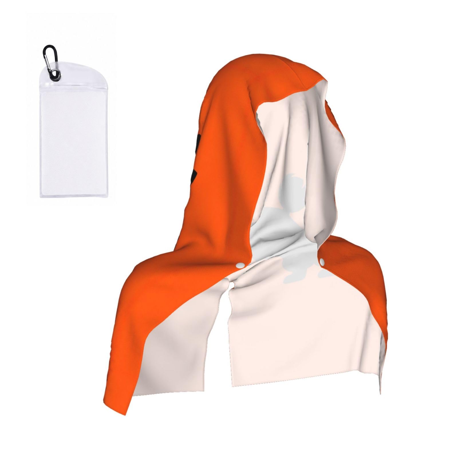 CNTDBU Orange Pet Silhouette Cooling Towel Hooded-Instant Chill Neck Cover for Sports, UV Cooling Rag for Running Gym