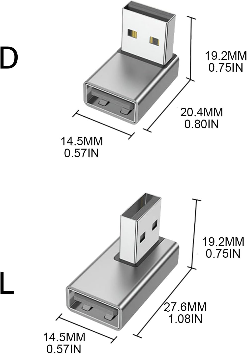 USB3.0 Adapter 90 Degree Right Up Angled Male to Female Coupler Connector for Laptop USB Charging Adapter Extension Converter
