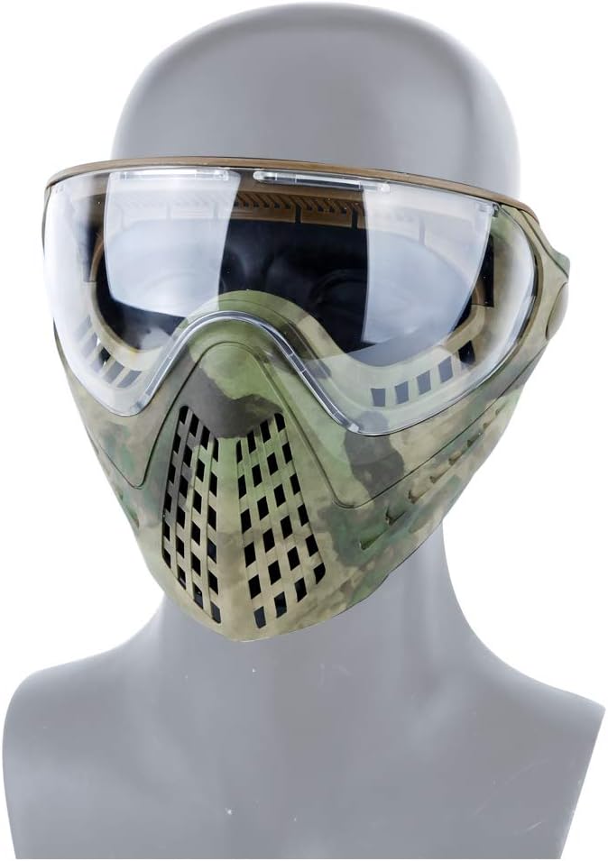 Dual-Mode Airsoft Paintball Mask Full Face Breathable with 3 Interchangable Lens Goggles, Fast Tactical Helmet Accessories