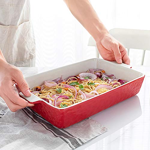 Baking Dishes, Krokori Rectangular Bakeware Set Ceramic Baking Pan Lasagna Pans for Cooking, Kitchen, Cake Dinner, Banquet and Daily Use - 13 x 9 Inches