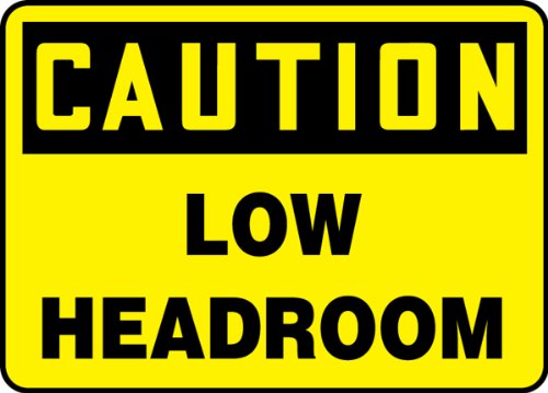 Signalétique Attention Plafond Bas en aluminium rigide haute visibilité MECR622VA