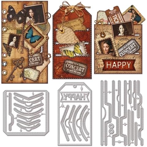 GLOBLELAND Slot Pocket Frame Cutting Dies for Card Making Bookmark Cut Die for DIY Scrapbooking Journal Embossing Paper Craft Decor Cover