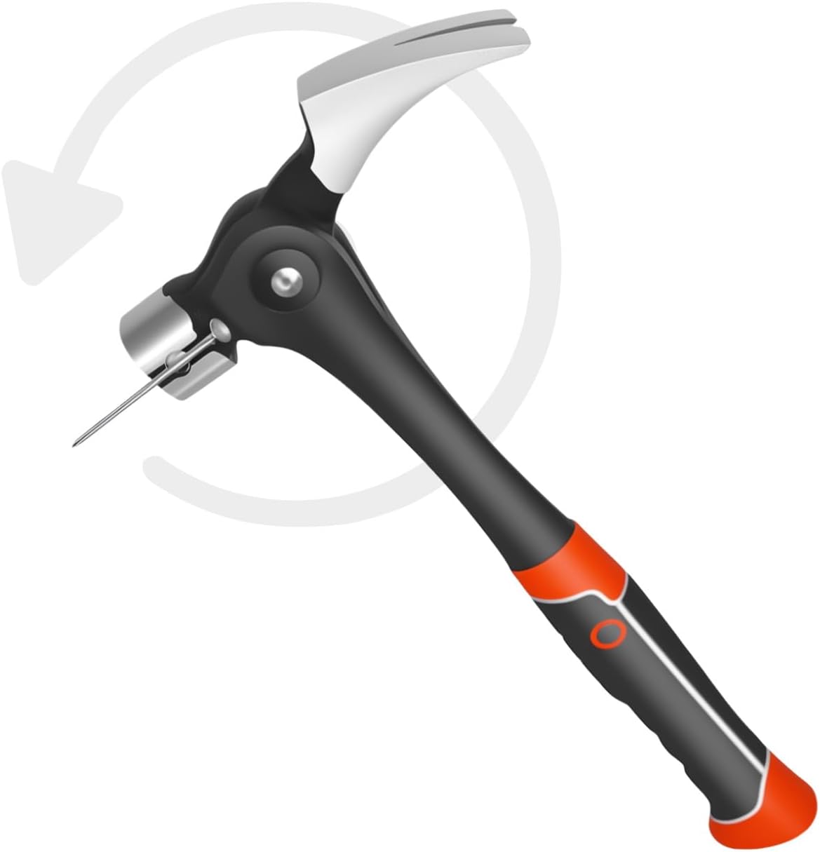 Claw Hammer 16 oz/ 3 IN 1 Multifunctional Magnetic Hammer-Forged Steel Head, TPR Grip & Nail Starter,With Magnetic Nail Holder,for Framing Nails/Carpentry/Roofing/Construction