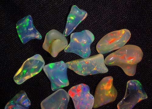 0.65 To 1.65 Ct 16 Pcs Lot Natural Ethiopian Rainbow Fire White Opal Uncut Polished Certified Gemstone Rough Best For Jewelry Use #TOP4