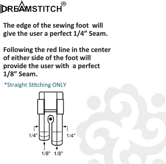 dreamstitch klare Sicht 2.5–10.2 cm (Viertel Zoll) Quilting Nähmaschine Nähfuß – passend für alle niedrigschaft Singer, Brother, Babylock, Euro-Pro, Janome, Kenmore, weiß, Simplicity, Elna – 602 商品名称