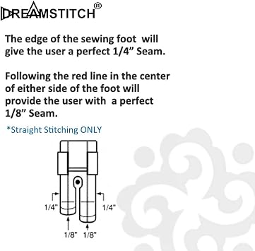 dreamstitch klare Sicht 2.5–10.2 cm (Viertel Zoll) Quilting Nähmaschine Nähfuß – passend für alle niedrigschaft Singer, Brother, Babylock, Euro-Pro, Janome, Kenmore, weiß, Simplicity, Elna – 602 商品名称