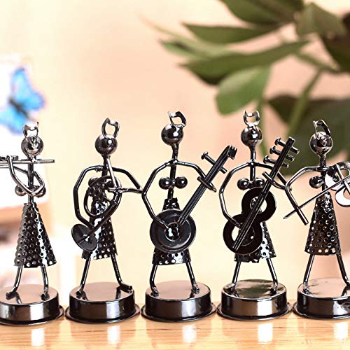 Garneck Musician Player Statue 5pcs Iron Art Music Man Figure Metal Musician Guitar Player Statue Musical Instrument Collectible Figurine for Home Cafe Office Display Decor Gift Music Band Ornaments steampunk buy now online