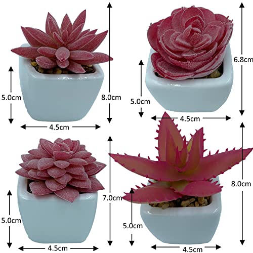 "Transform Your Home and Office with Vibrant Pink Artificial Succulents in Ceramic Pots - A Stunning 4-Piece Set for Your Living Room and Hall Decor!" "Transform Your Home and Office with Vibrant Pink Artificial Succulents in Ceramic Pots - A Stunning 4-Piece Set for Your Living Room and Hall Decor!"