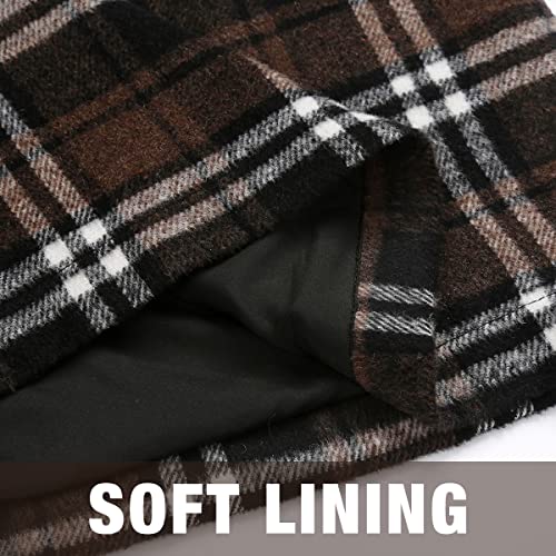 Idealsanxun Womens High Waist Plaid Skirt Bodycon Pencil Wool Mini Skirts thumb #4