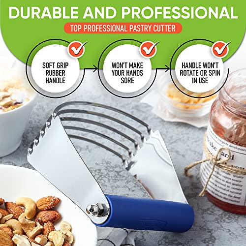 Image of Spring Chef Large Dough Blender For Baking - Pro Pastry Blender - Sapphire