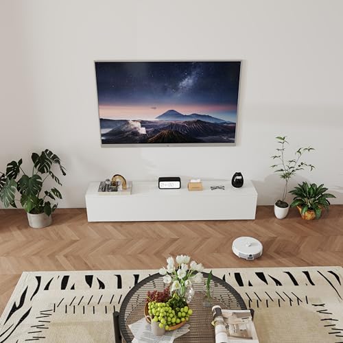 Amveya Mobile Tv Soggiorno, Mobiletto Tv, Parete Attrezzata Soggiorno Moderna Con Magazzino E Risparmio Di Spazio (180 X 33 X 33 Cm) - 5