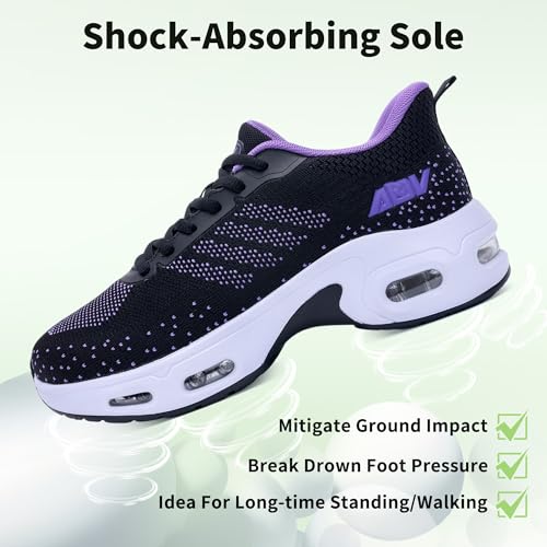 Image of AOV Women Arch Support Walking Shoes Orthotic Tennis Sneakers for Plantar Fasciitis Athletic Running Shoes