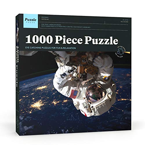 Puzzle Press | Spaceman Jigsaw Puzzle 1000 Piece Adult Puzzle - Extremely Challenging - Astronaut in Space