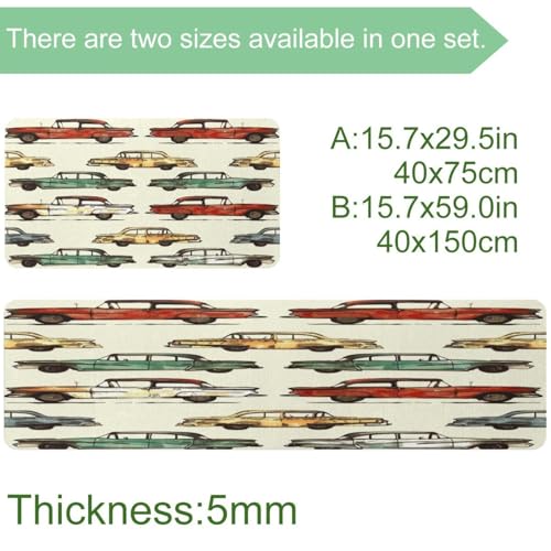 Tapis de cuisine antidérapants absorbants lot de 2 rétro - 4