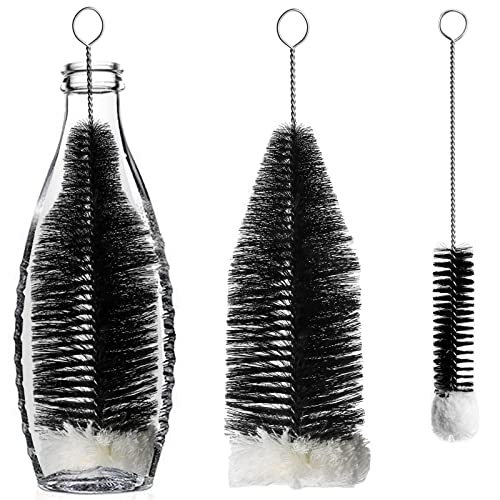 Lot de 2 brosses de nettoyage pour bouteille SodaStream - Brosse de nettoyage de qualité supérieure avec tête en coton anti-rayures - Doux et sans rayures - Pour biberons en verre Cover