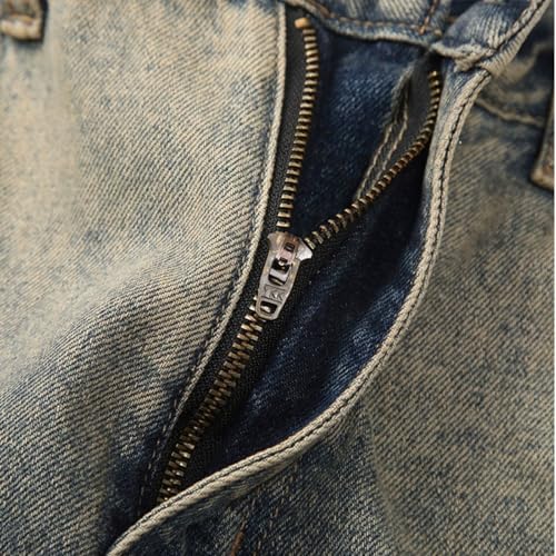 Jeans Pants Trousers Denim Gradient Blue Micro Flared Men's Classic Loose Washed Tie Dye Wide Leg High Street4