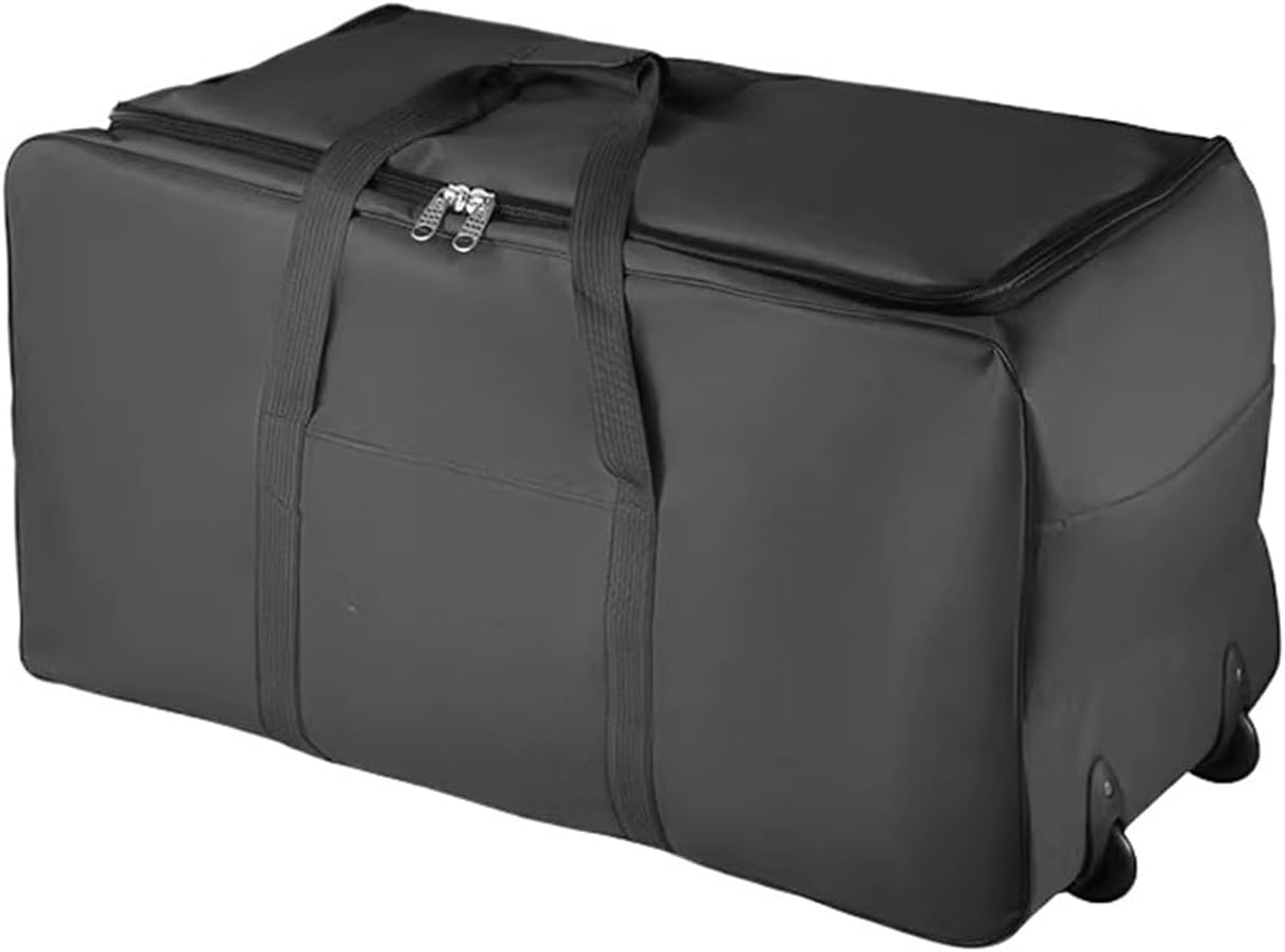 Outdoor Large-capacity Tug Bag Waterproof Travel Portable Camping Canopy Tent Egg Roll Table Cooking Utensils Sundries(Black)