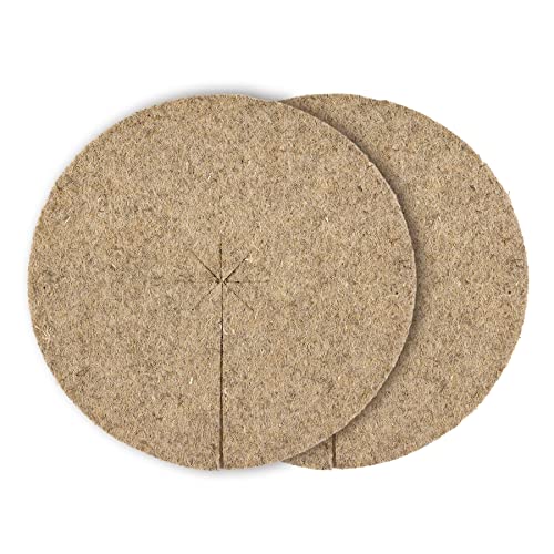 La cordeline 2 Dischi pacciamatura Naturale, 30 cm, in Canapa, 600 g/m², Confezione da 2, Protezione Contro Le Erbe, Protezione Invernale, Naturale