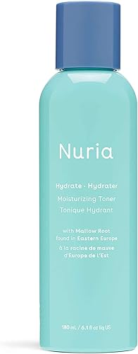Nuria - Tóner facial hidratante hidratante, tónico de aloe vera para todo tipo de piel, con raíz de malva, manzanilla, aceite de rosa y glicerina,