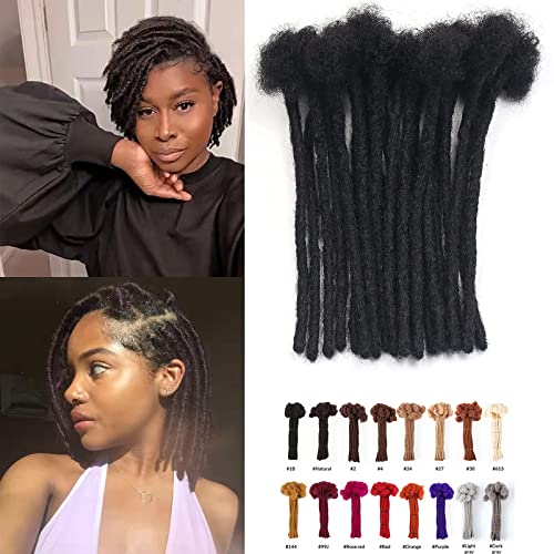 Tianrun Human Hair Dreadlock Extension Afro Kinky Soft Braids for Man/Women,Loc Extension Permanent Full Head Handmade(Diameter 0.6 CM 12 Inch 30 Stands)