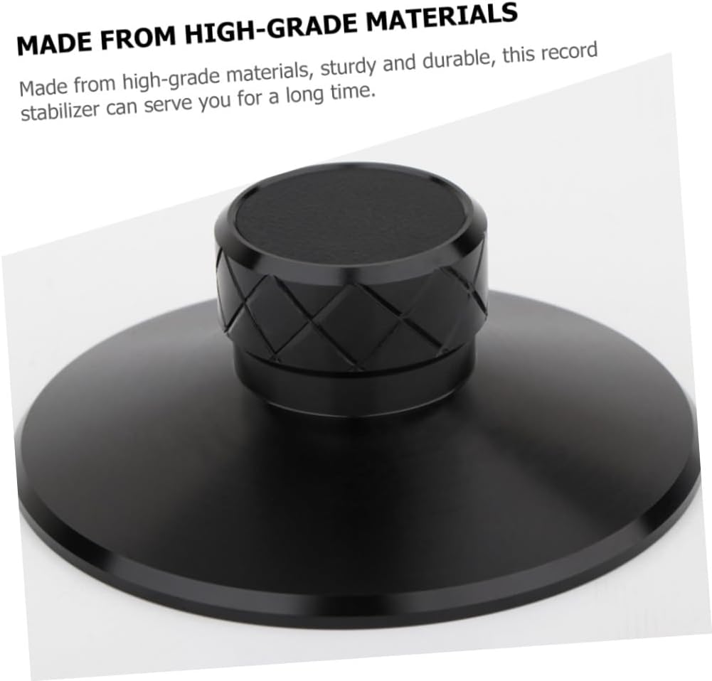 Generic Vinyl Record Weight Stabilizer Aluminum Turntable Disc Clamp for HiFi Audio Players Black Balanced Disc Stabilizer for Vinyl Records