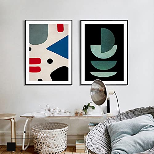 Peinture toile moderne bohème : lot de 2 affiches abstraites pour une ambiance salon sereine
