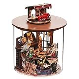 Roroom DIY Miniature and Furniture Dollhouse Kit,Mini 3D Wooden Doll House Craft Model with Dust Pro
