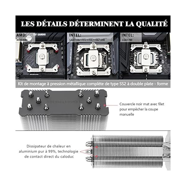 Thermalright Assassin King 120 SE ARGB CPU Air Cooler, AK120 SE ARB, 5 Heatpipes, TL-C12C-S PWM Quiet Fan CPU Cooler con rodamiento S-FDB, para AMD AM4 AM5/Intel 1151/1155/1156/1200/17XX, LGA1700 - Image 3