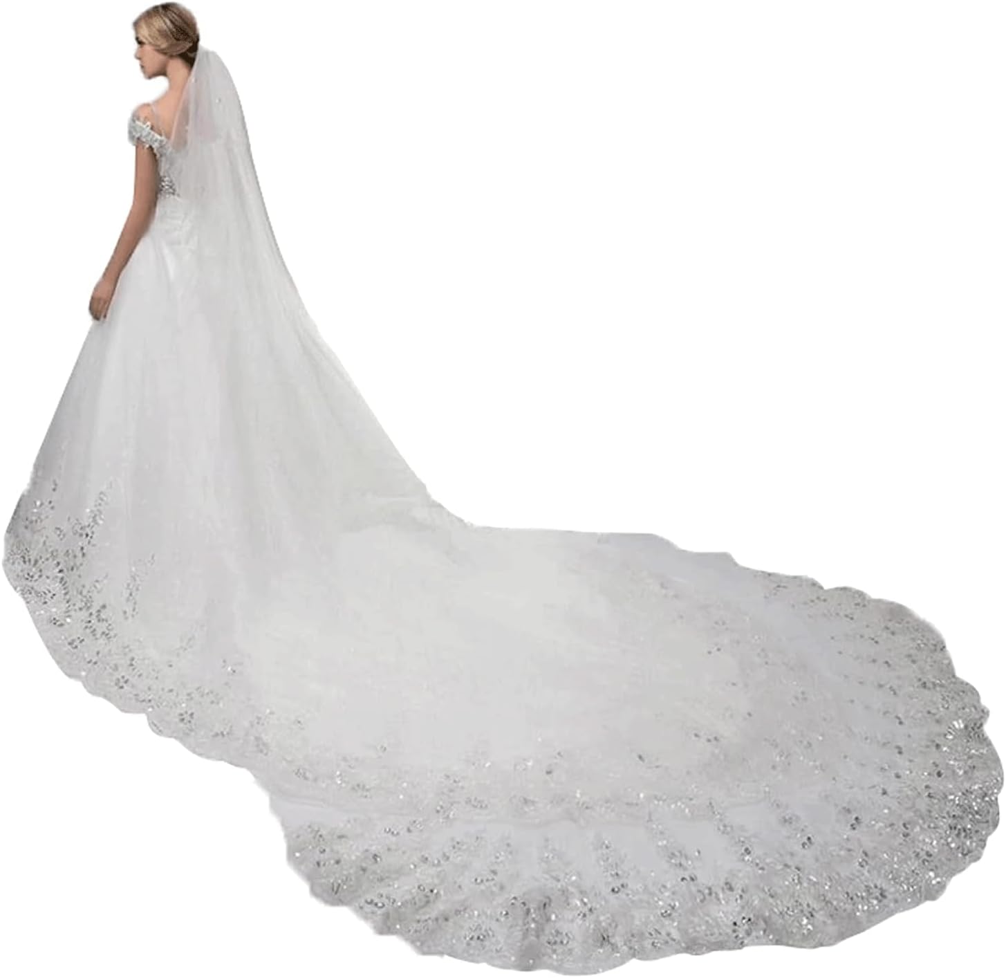 ウェディングベール / ロングベール / ラインストーン付き ウエディングベール ウェディングベール ロングベール コーム