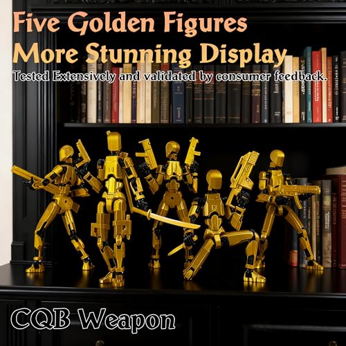 Gatling Gun T13 Titan 13 Action Figure Set【Assembled】, Robot Action Figure 3D Printed robo 13 Action Fidget Toys Dummy Figure Articulated, Lucky 13 for Collectors Desktop Decorations (Silver-Black)