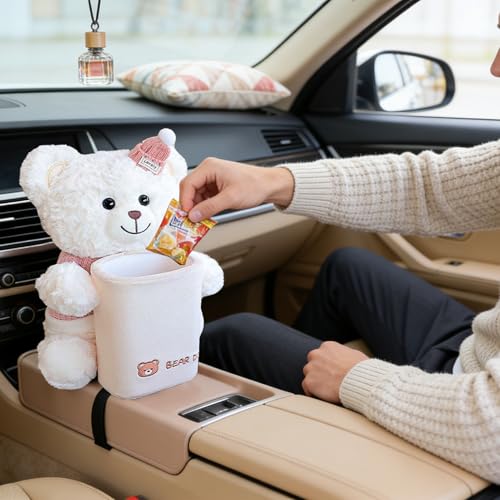 Lindo bote de basura para automóvil con soporte para pañuelos de diseño resistente 5