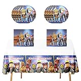 41pcs Robot Party Supplies ,include 20 Plates, 20 Napkin and 1pcs Tablecloth,Used for Birthday Party
