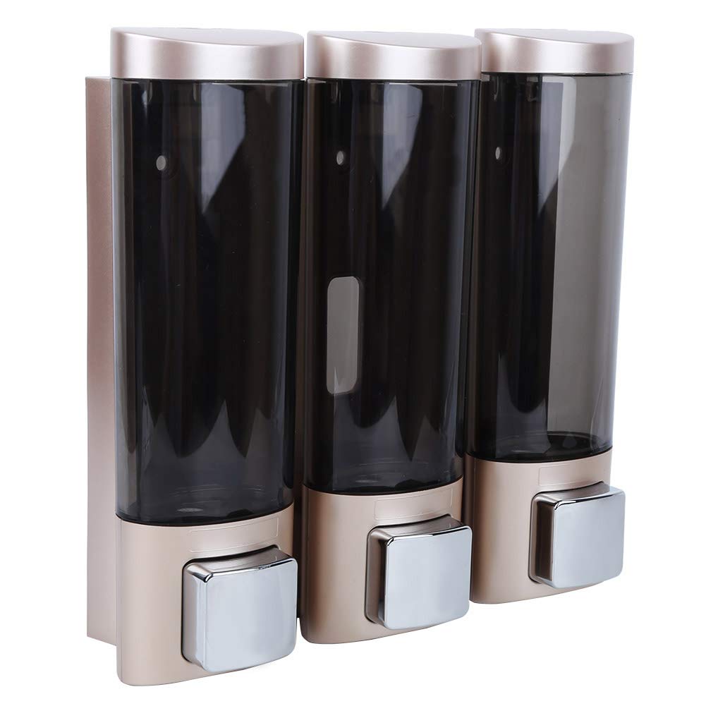 3 x 200 ml Handseifenspender zur Wandmontage, Dreikammer-Shampoobox, Duschgelbehälter