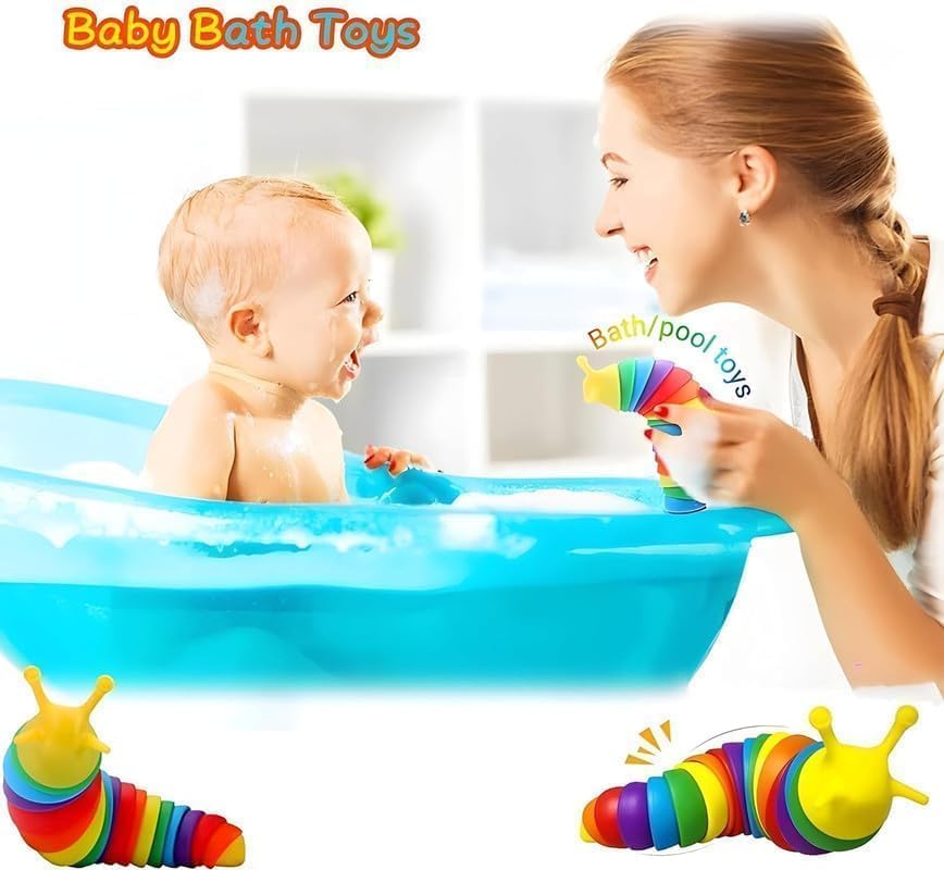 Image of Chocozone Crawling Caterpillar Toy Toddler Toys for Kids Flexible Clicky Sound Making Sensory Toys for 2+ Years Old Boys & Girls (19cm) (Caterpillar)