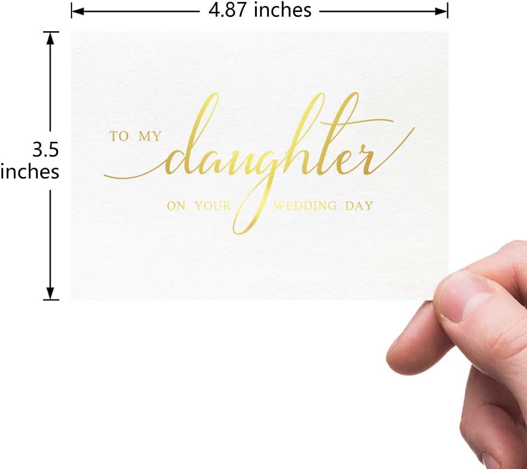MAGJUCHE To My Daughter On Your Wedding Day Card, Gold Foil Wedding Card - Image 2