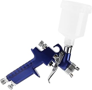 Mini-Pneumatik-Spritzpistole, Schwerkraft-Luftspritzpistole, 125 Ml, 0,8 Mm, 1,0 Mm Düse, 3,0 Bar, für Autolackierung, Möbelausbesserung, Autoreparatur, Detailarbeiten (H-2000A 0,8)