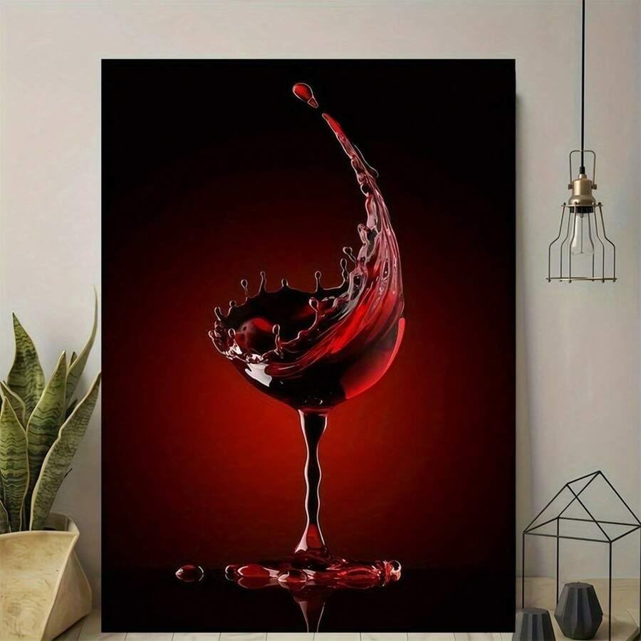 Toile de vin rouge cadre intérieur déco murale sans effort - 2