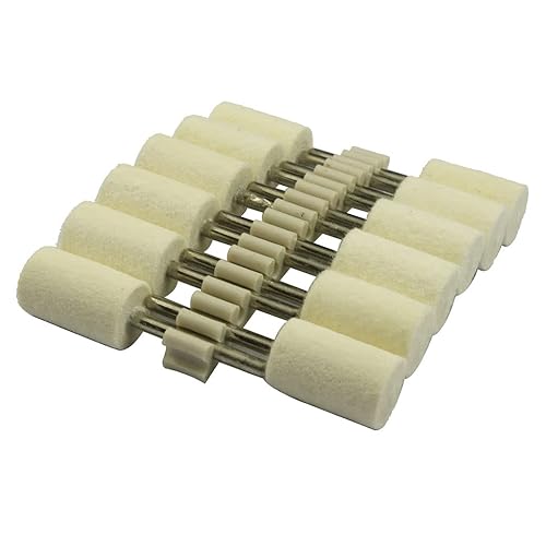 Miniatura 5 de Luo ke Brocas de pulido de fieltro de lana de 0.472 in, puntas de pulido de fieltro para herramienta rotativa Dremel, vástago de 18 pulgadas
