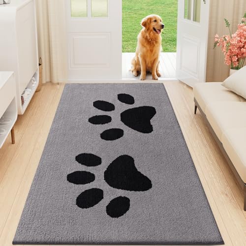 Buganda Dog Door Mat for Muddy Paws 59x35, Absorbent Doormat for Inside